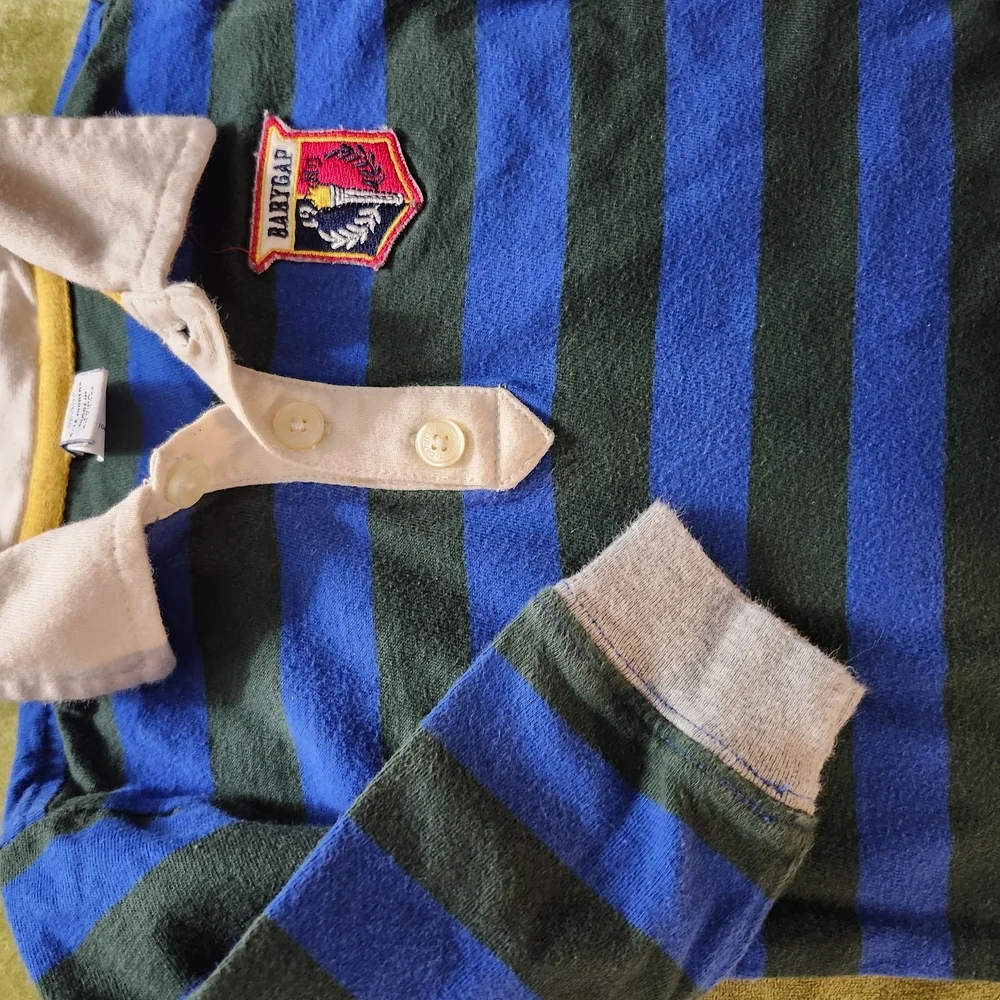Baby GAP Blue and Green Striped Rugby Shirt